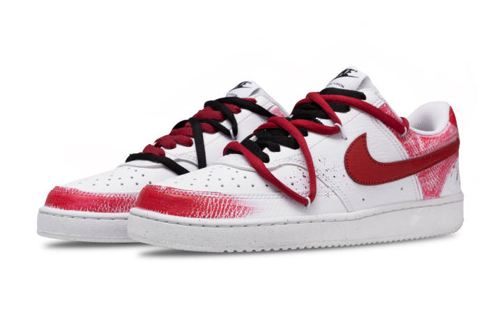 Nike Nike Court Vision 1 Low top Skateboard Shoes Unisex Black Red