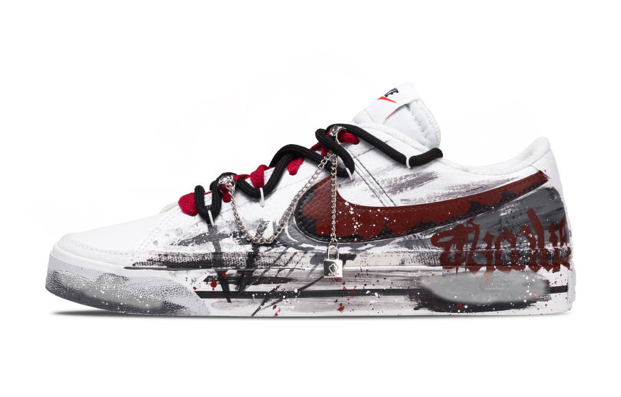 Nike Nike Court Legacy Red Ink Shadow Wear resistant And Lightweight Low top Skateboard Shoes Unisex Red Black