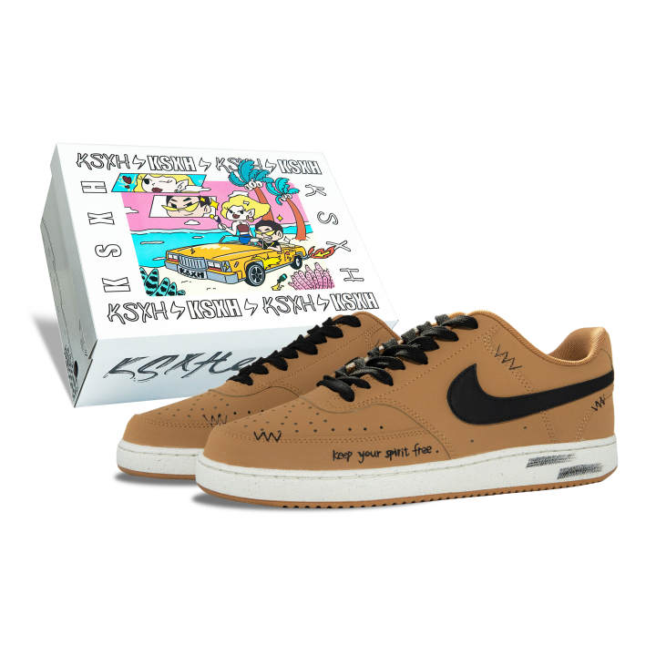 Nike Nike Court Vision Low Slip Resistant Abrasion Resistant Low top Skateboard Shoes Men's Brown