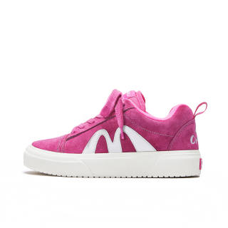 CHUMU Skateboard Shoes Women's Low Top White, Dragon Fruit