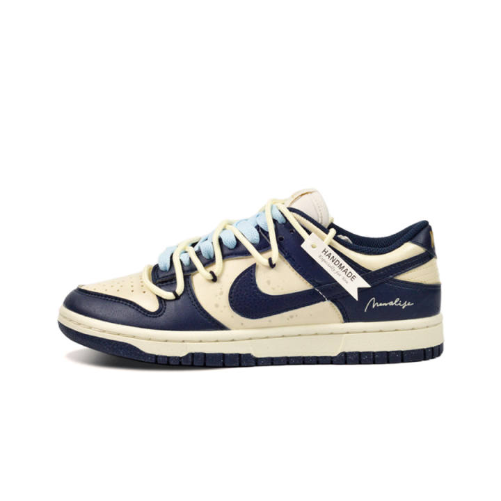 Nike Nike Dunk Slip Resistant Abrasion Resistant Low top Skateboard Shoes Women's Navy Blue