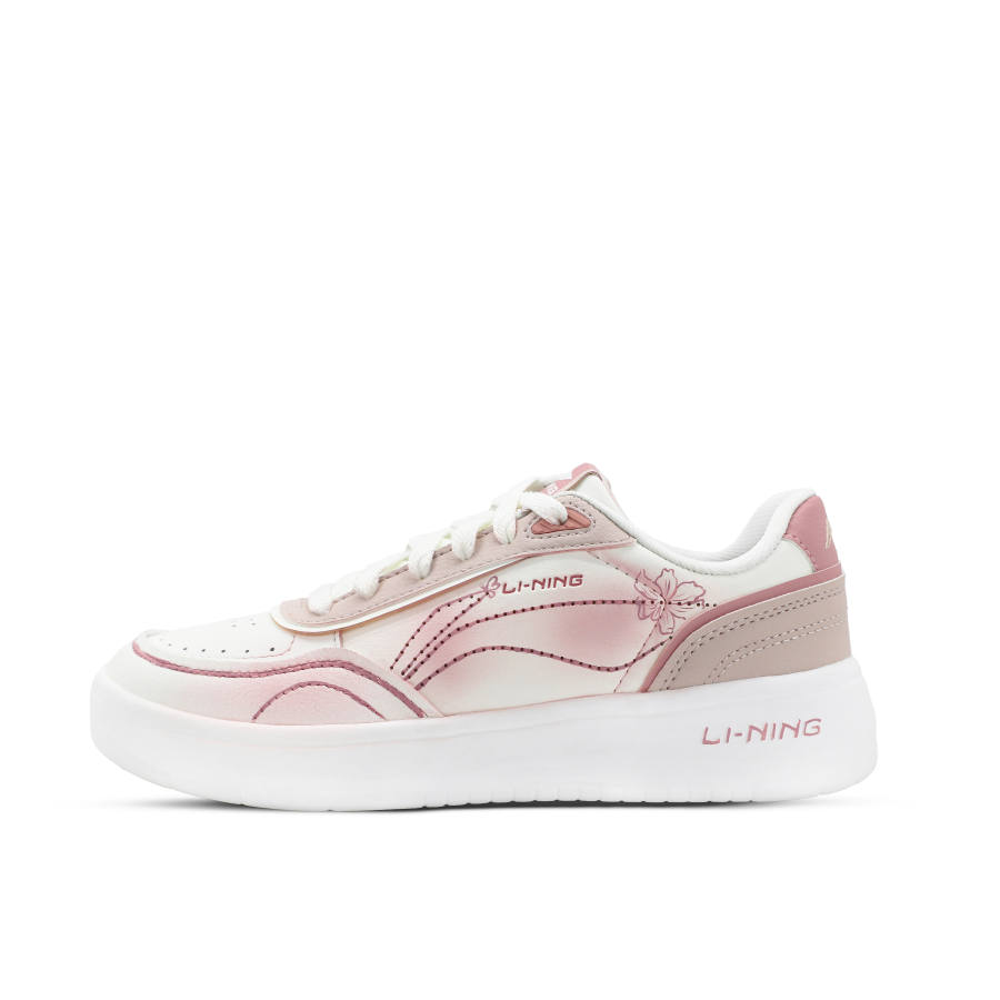 Li-Ning Li Ning Sourdough Slip Resistant, Abrasion Resistant, Breathable Low top Skateboard Shoes Women's White Pink