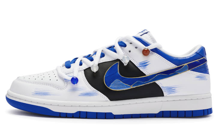 Nike Nike Dunk 811 Manufacturing Slip Resistant Abrasion Resistant Low top Skateboard Shoes Men's Peacock Blue And White