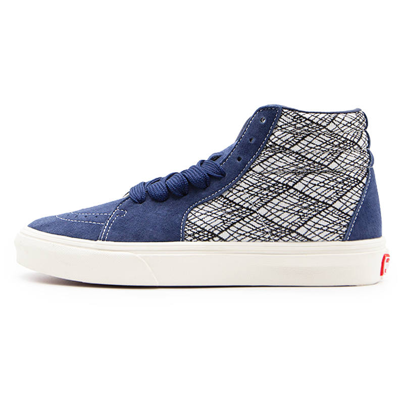 SUPSTORM Line Trendy Sneakers Abrasion Resistant Breathable Slip Resistant High top Skateboard Shoes Unisex Blue
