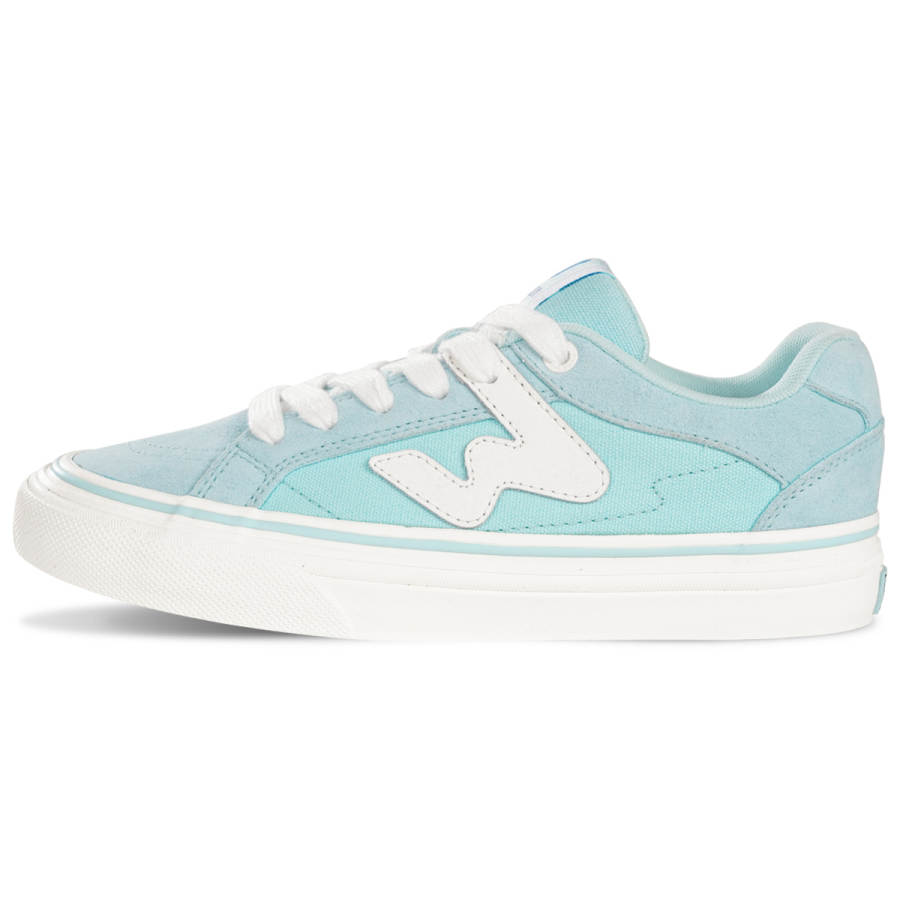 Ollieskate Textile, Synthetic Leather Abrasion Resistant Slip Resistant Low top Skateboard Shoes Unisex Ocean Blue