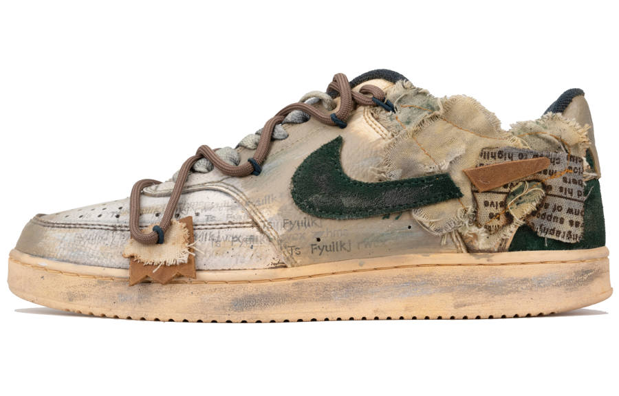 Nike Nike Court Vision Slip Resistant Abrasion Resistant Low top Skateboard Shoes Unisex Brown Yellow Green