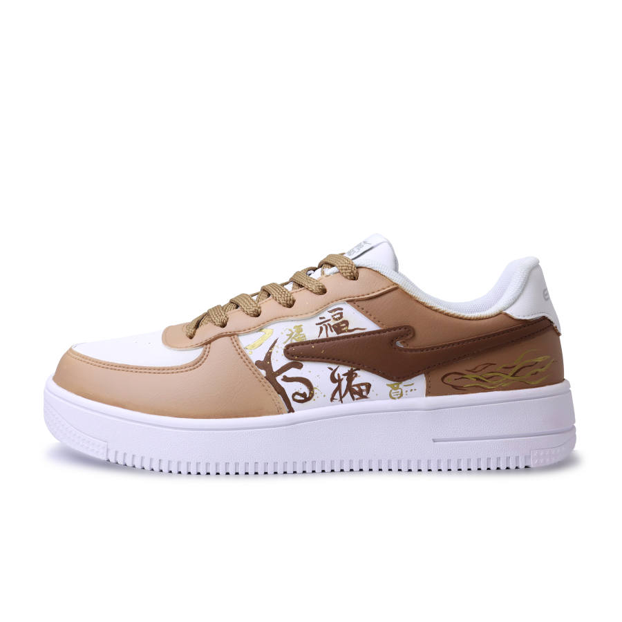 Erke Skateboard Slip Resistant Cushioning Low top Skateboard Shoes Men's White Coffee