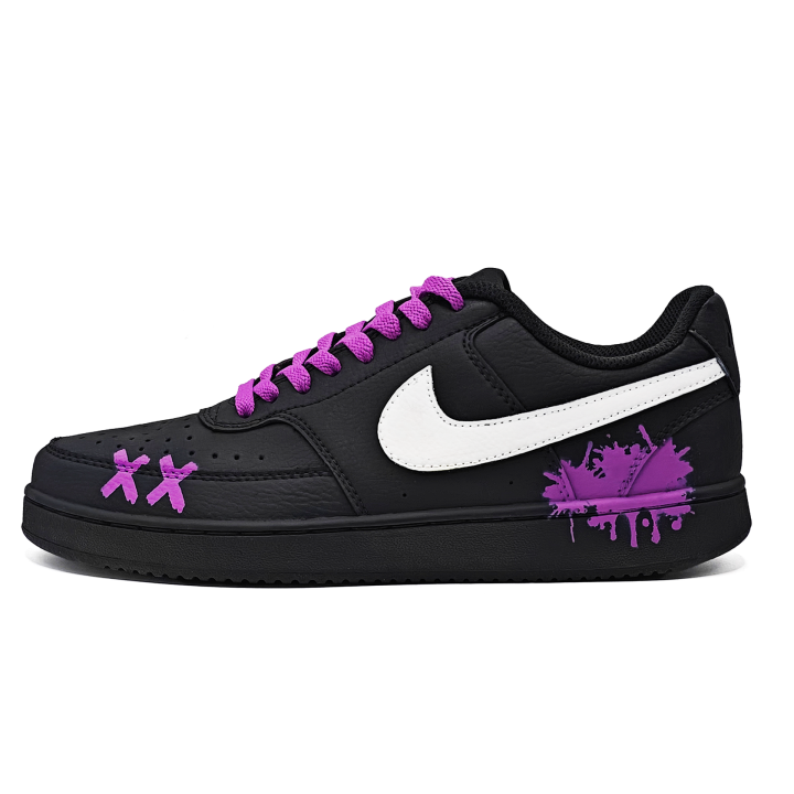 Nike Nike Court Vision Purple Radiance Leather Non slip Lightweight Low top Skateboard Shoes Unisex Purple