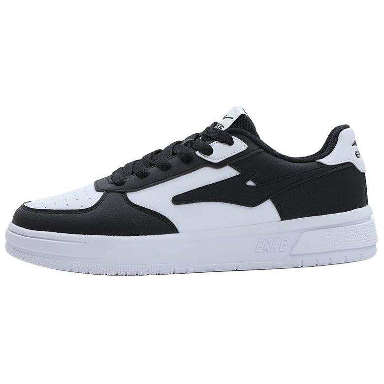 Erke Sports Life Collection Slip Resistant Cushioning Low top Skateboard Shoes Men's White Black