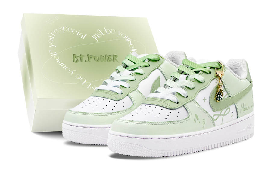 Nike Nike Air Force 1 Abrasion Resistant Abrasion Resistant Low top Skateboard Shoes Women's White Green