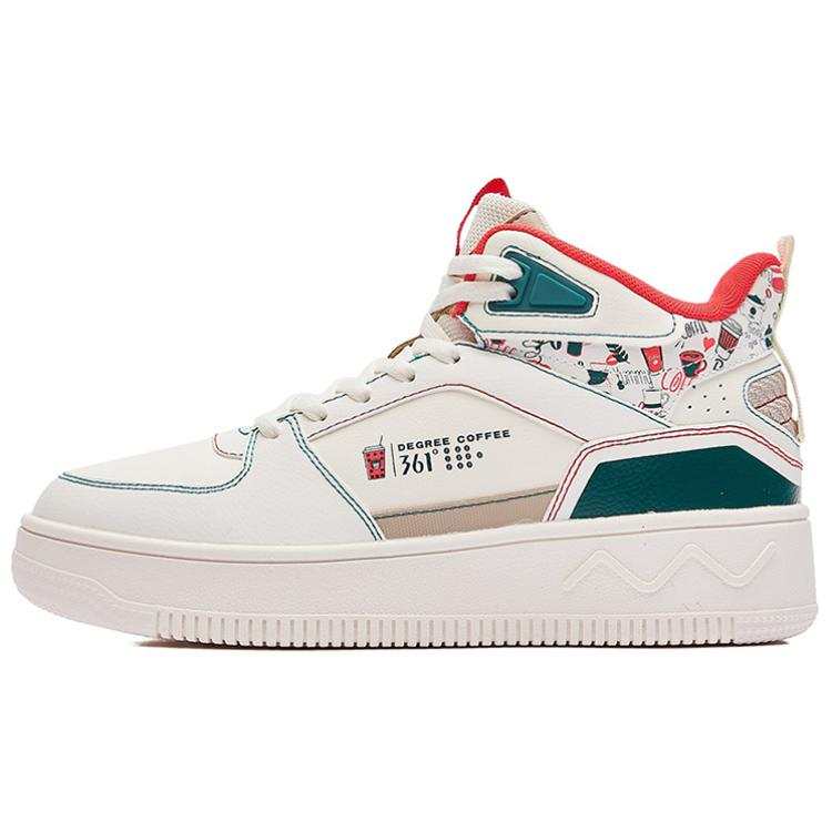 361° Thermal Slip Resistant And Abrasion Resistant Mid top Skateboard Shoes Women's White Green