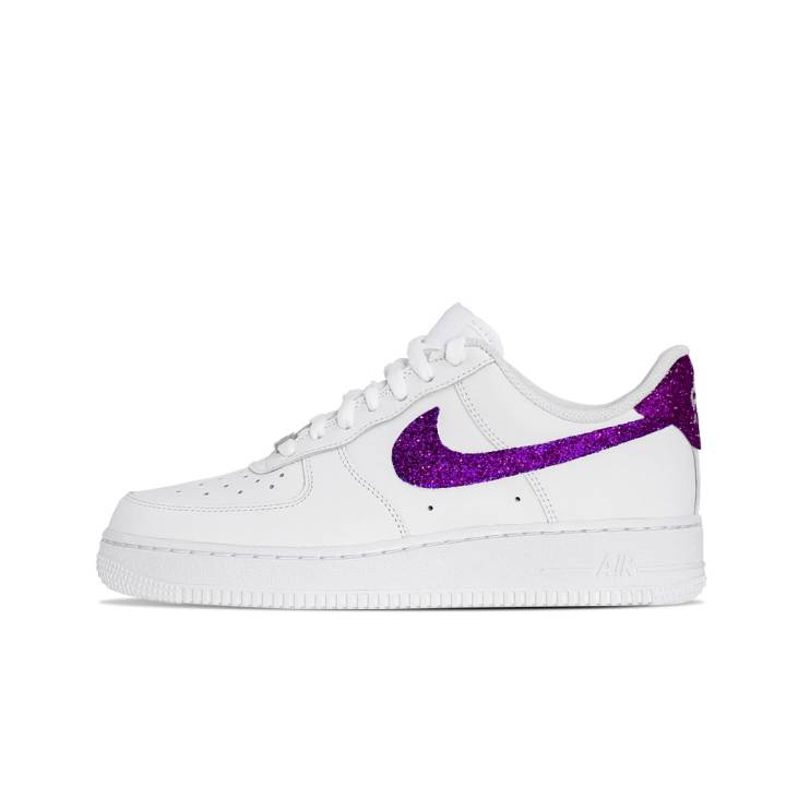 Nike Nike Air Force 1 Slip Resistant Abrasion Resistant Low top Skateboard Shoes Unisex White Purple