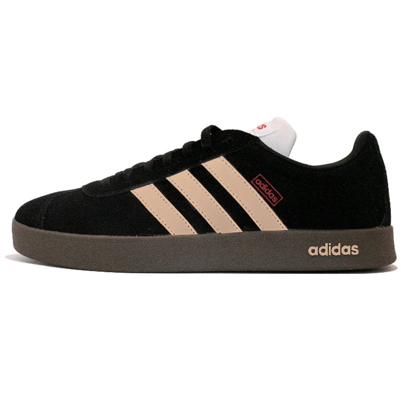 Adidas Adidas VL COURT 2.0 Abrasion Resistant Low top Skateboard Shoes Unisex Black Orange