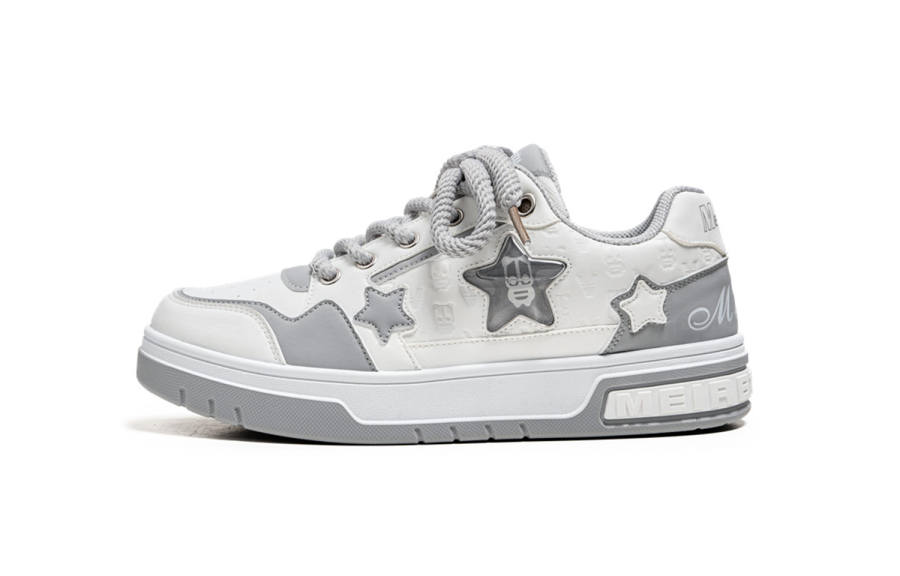 Meiretu Slip Resistant Abrasion Resistant Slip Resistant Abrasion Resistant Low top Skateboard Shoes Men's Gray