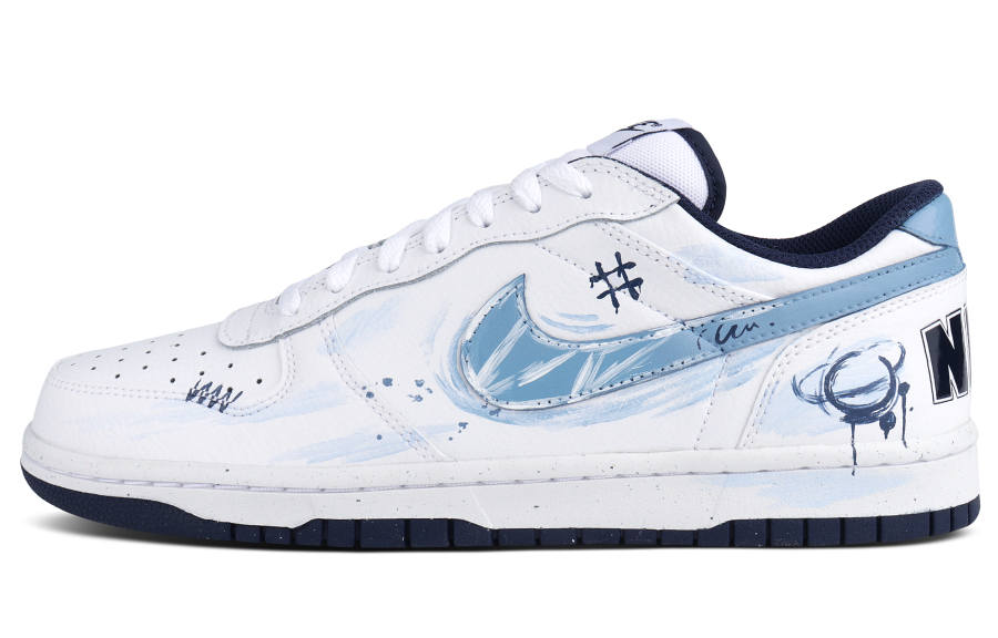 Nike Nike Big Cushioning, Wear Resistant Low top Skateboard Shoes Men's White Blue