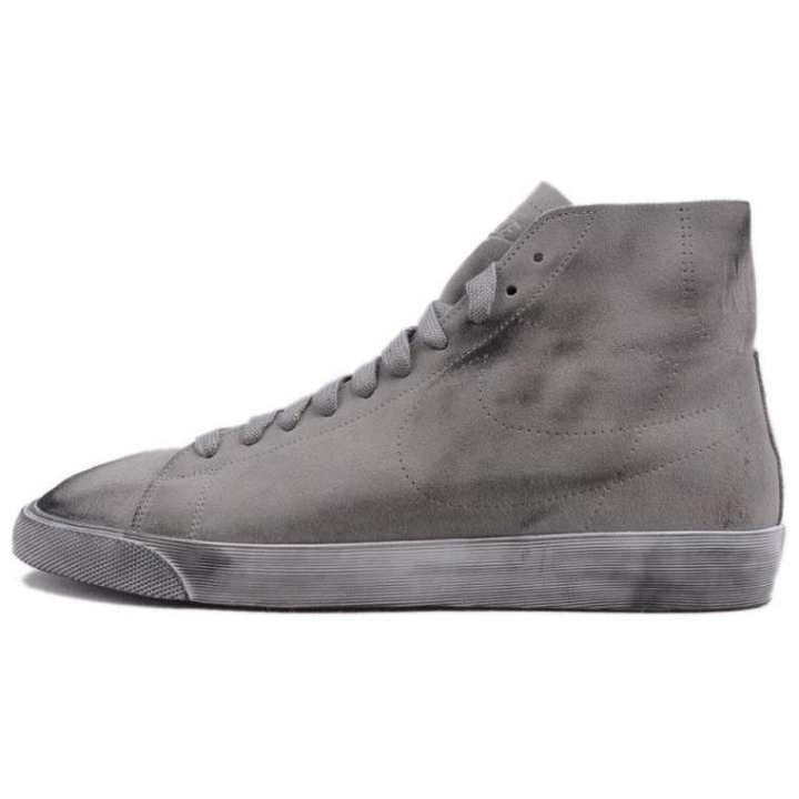 Nike Nike Blazer Mid Slip Resistant Abrasion Resistant High top Skateboard Shoes Men's Gray