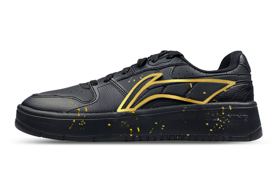 Li-Ning Li Ning Sycee V2 Slip Resistant Coverage Abrasion Resistant Low top Skateboard Shoes Men's Black Gold