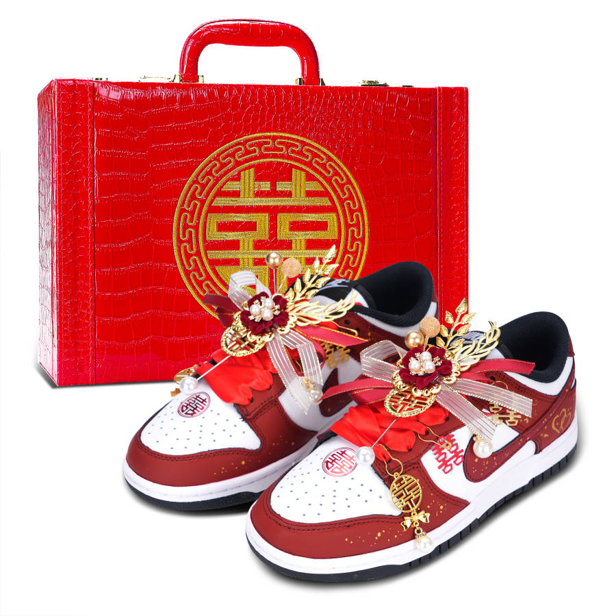 Nike Nike Dunk Black White Concentric Knot Abrasion Resistant Abrasion Resistant Low top Skateboard Shoes Unisex Rouge