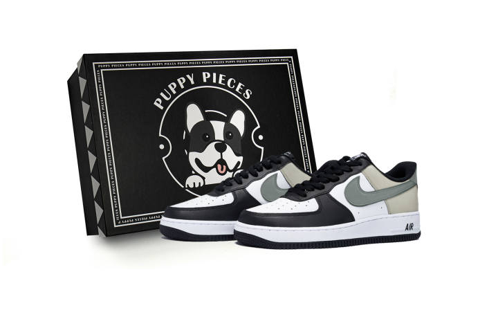 Nike Nike Air Force 1 Low top Skateboard Shoes Men's Black White Green