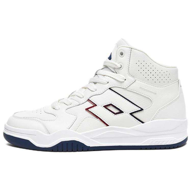 LOTTO Classic Vintage Coverage Thermal Slip Resistant Abrasion Resistant High top Skateboard Shoes Men's Ivory White