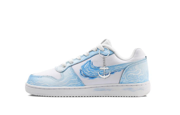 Nike Nike EBERNON Slip Resistant Slip Resistant Skateboard Shoes Unisex Blue White