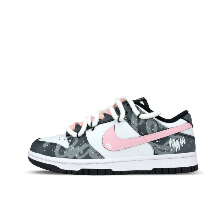 Nike Nike Dunk Love Confession Balloons Leather Abrasion Resistant Low top Skateboard Shoes Unisex Gray Pink