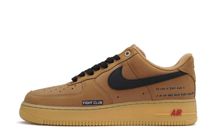 Nike Nike Air Force 1 Fight Club Abrasion Resistant Low top Skateboard Shoes Men's Wheat