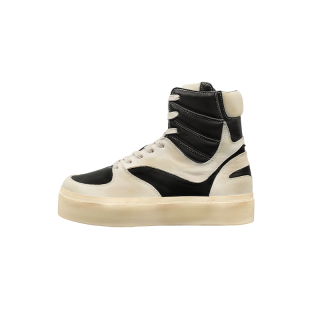 INVERT IDEOLOGY Coverage Height Increasing High top Sports Skateboard Shoes Unisex Black White Distressed Patchwork