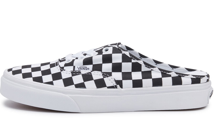 Vans Authentic Checkerboard Cushioning Lightweight Breathable Low top Skateboard Shoes Unisex Black White Checkerboard