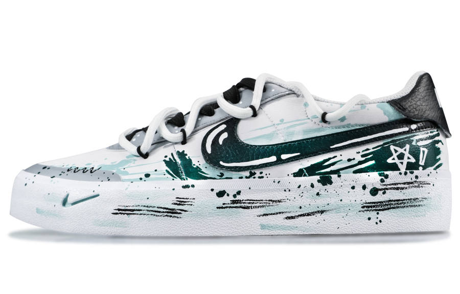 Nike Nike Court Shot Vast Stars Abrasion Resistant Low top Skateboard Shoes Men's White Green