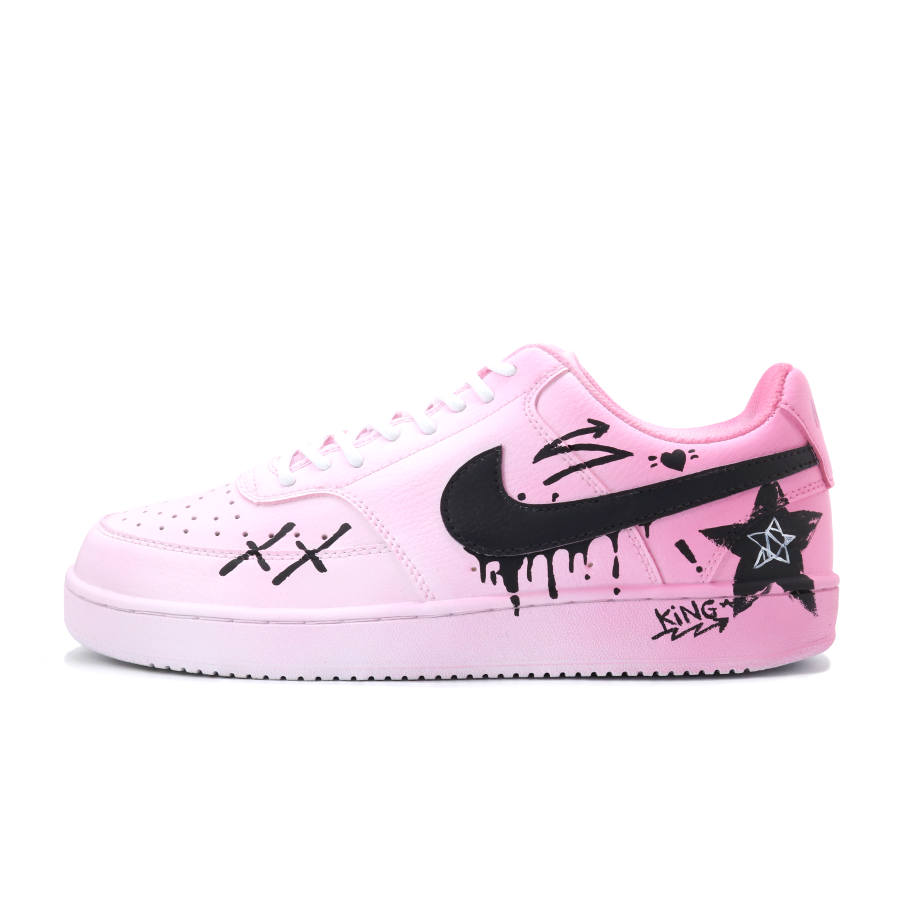 Nike Nike Court Vision 1 Pu Abrasion Resistant, Lightweight, And Breathable Low top Skateboard Shoes Unisex Pink
