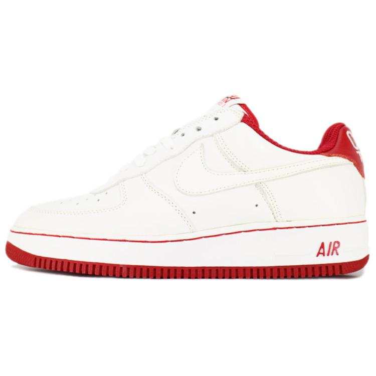 Nike Nike Air Force 1 Comfortable And Lightweight Slip Resistant Abrasion Resistant Low top Skateboard Shoes Men's White Red