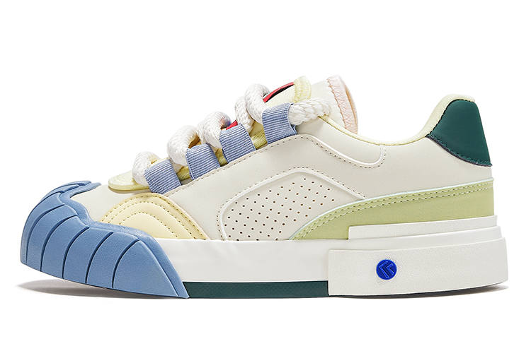 FEIYUE Slip-Resistant Low-top Skateboard Shoes Women's Beige Light Green