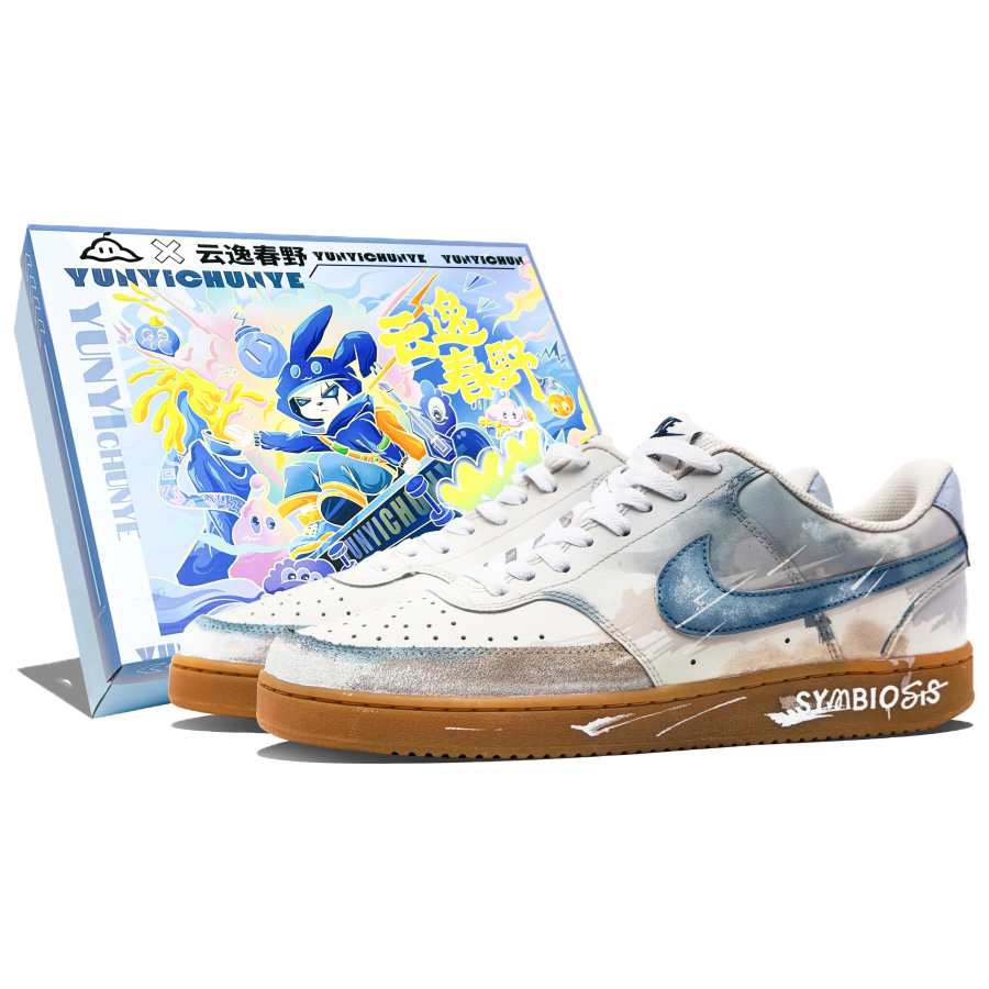 Nike Nike Court Vision 1 Low top Skateboard Shoes Men's Dusty Blue