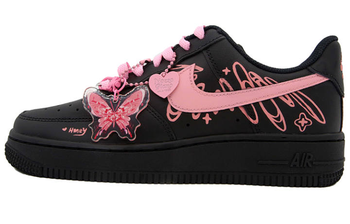 Nike Nike Air Force 1 Low top Skateboard Shoes Unisex Pink Black