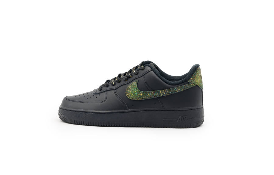 Nike Nike Air Force 1 Slip Resistant Abrasion Resistant Low top Skateboard Shoes Unisex Black Gold