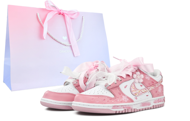 Nike Nike Dunk Abrasion Resistant, Lightweight, And Breathable Low top Skateboard Shoes Women's Pink