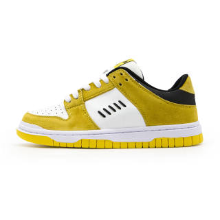 YIBONI Slip Resistant Abrasion Resistant Low top Skateboard Shoes Unisex White Yellow