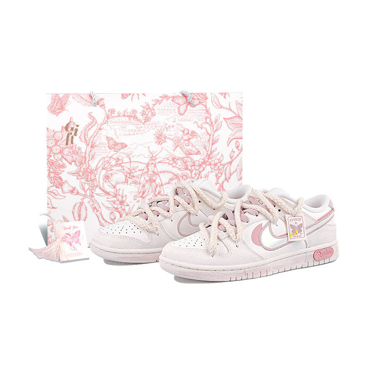 Nike Nike Dunk Impact Resistant, Abrasion Resistant, Breathable Low top Skateboard Shoes Women's Pink White