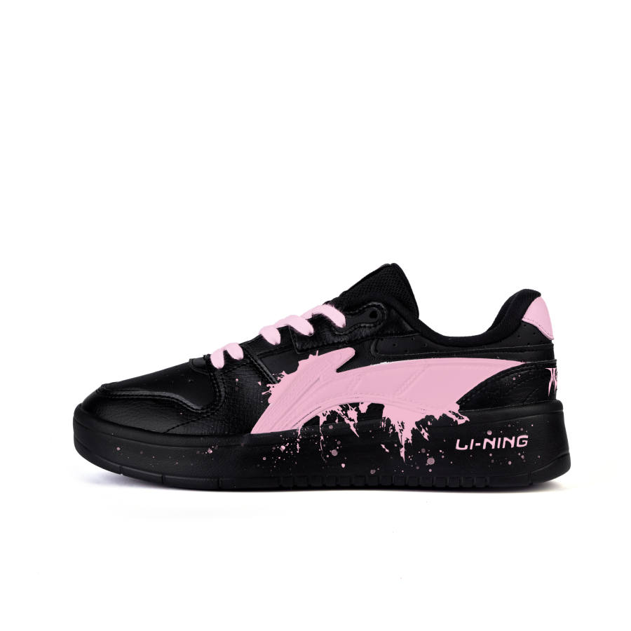 Li-Ning Li Ning Slip Resistant Cushioning Abrasion Resistant Low top Skateboard Shoes Men's Black Pink