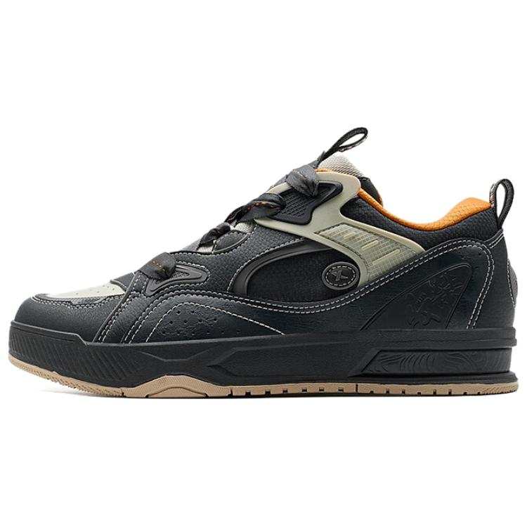 XTEP Yue Ao Slip Resistant Abrasion Resistant Support Low top Skateboard Shoes Men's Black