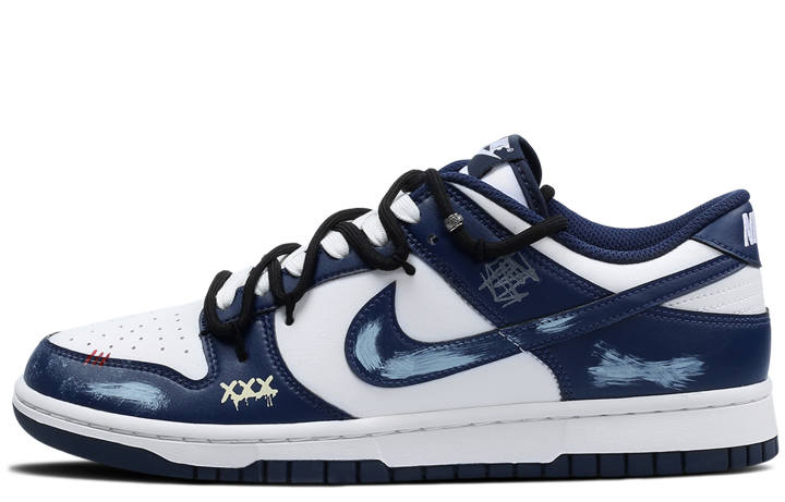 Nike Nike Dunk Abrasion Resistant Low top Skateboard Shoes Men's Blue