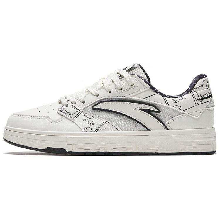 Anta Streetwear Collection Slip Resistant Abrasion Resistant Low top Skateboard Shoes Women's Black White