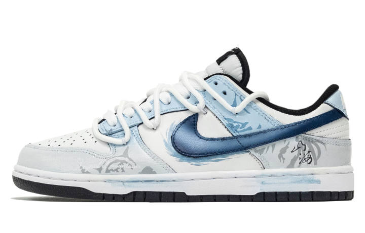 Nike Nike Dunk 668, Mountain Sea Cyan Bird Low top Skateboard Shoes Unisex Blue White