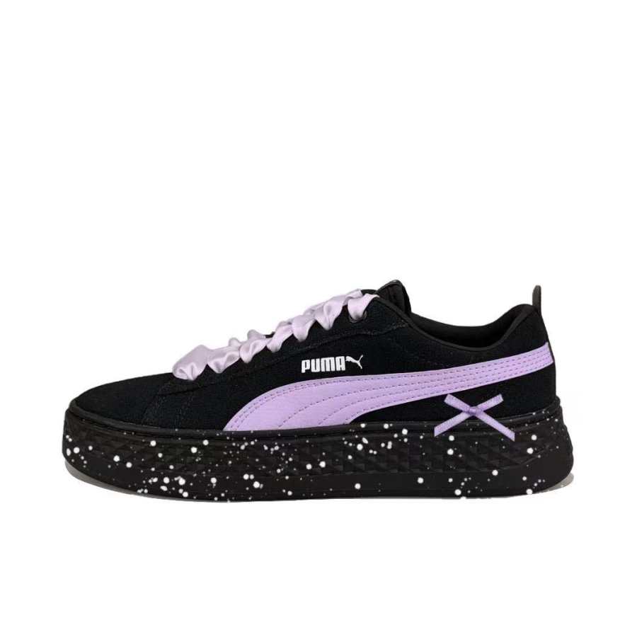 PUMA Smash Platform Skateboard Shoes Women's Low Top Purple