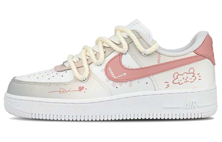 Nike Nike Air Force 1 Abrasion Resistant Abrasion Resistant Low top Skateboard Shoes Unisex Pink White