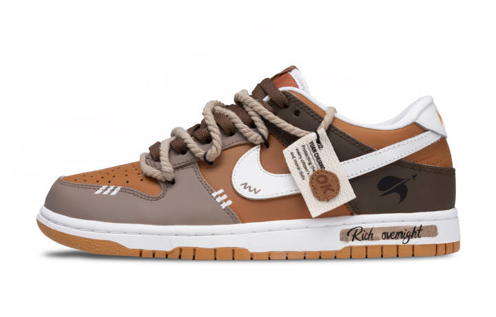 Nike Nike Dunk Chocolate Estate Abrasion Resistant Abrasion Resistant Low top Skateboard Shoes Unisex White Brown