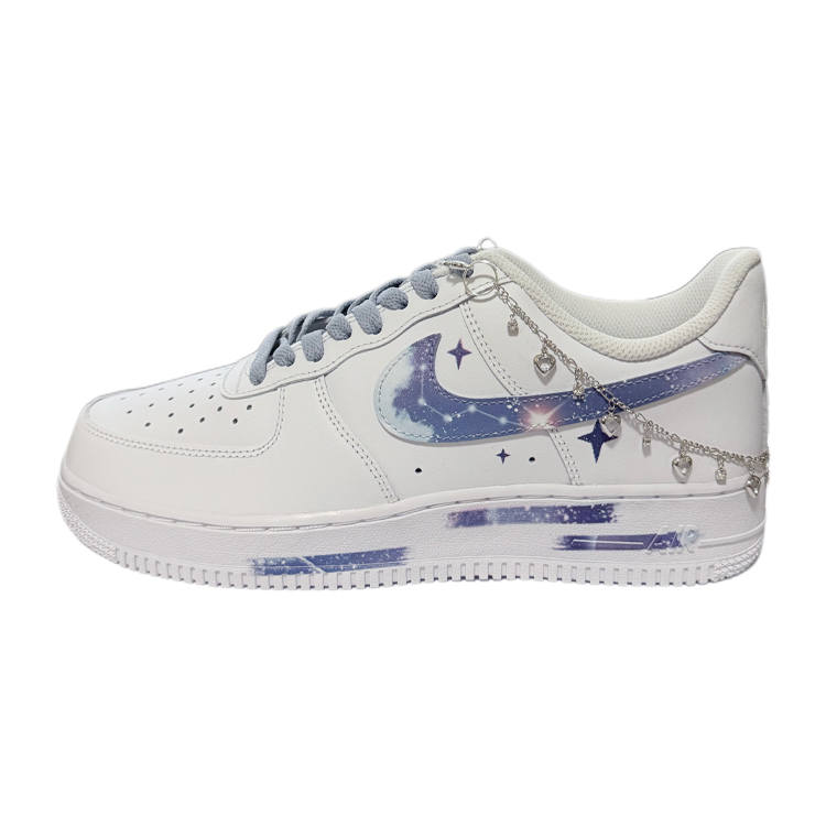 Nike Nike Air Force 1 Low top Skateboard Shoes Women's White Blue