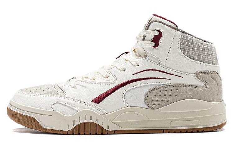 Li-Ning Li Ning Desert Plains Cushioning Lightweight High top Skateboard Shoes Men's White Gray
