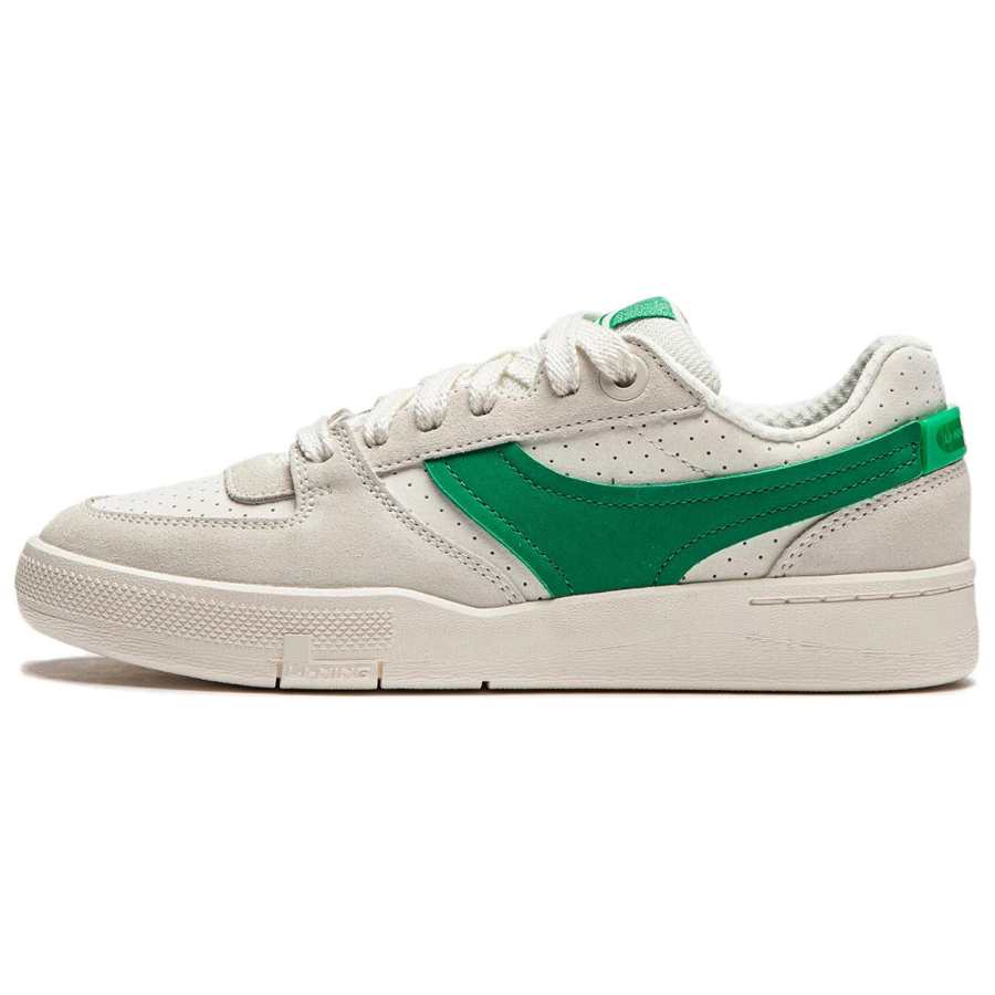 Li-Ning Li Ning Zhengrong 92S Slip Resistant Cushioning Abrasion Resistant Low top Skateboard Shoes Women's White Green